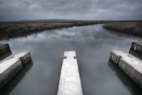 Tim Harris photographic work at the Royal Academy Summer Exhibition printed on photographic printing paper Fuji Gloss lake with concrete piers Tim Harris photographic work at the Royal Academy Summer Exhibition printed on photographic printing paper Fuji Gloss lake with concrete piers