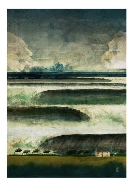 Jago Silver illustration work printed on Hahnemuhle German Etching paper seascape Jago Silver illustration work printed on Hahnemuhle German Etching paper seascape