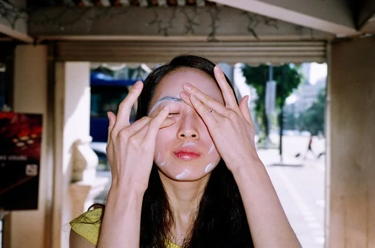Jaejin Hwang photographic series printed on photographic printing paper C-Type Fuji Matt girl with white paint