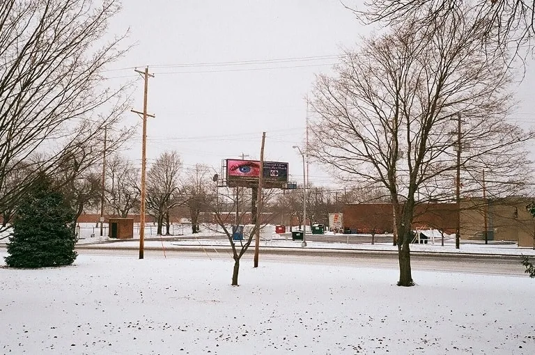 Jaejin Hwang photographic series printed on photographic printing paper C-Type Fuji Matt billboard in snow