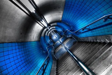 Mark Cornick photographic work printed on photographic printing paper Kodak Metallic subway with blue tiles Mark Cornick photographic work printed on photographic printing paper Kodak Metallic subway with blue tiles